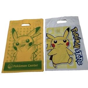 Pokemon Center Japan Shopping Bags (10) Japanese Pikachu Yellow And Green